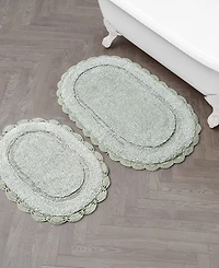 Laura Ashley Crochet Cotton Bath Rug Set