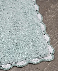 Laura Ashley Heathered Crochet Border Cotton Bath Rug