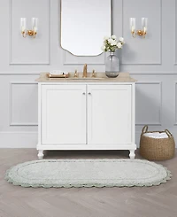 Laura Ashley Crochet Cotton Bath Rug, 24" x 60"