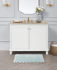 Laura Ashley Heathered Crochet Border Cotton Bath Rug