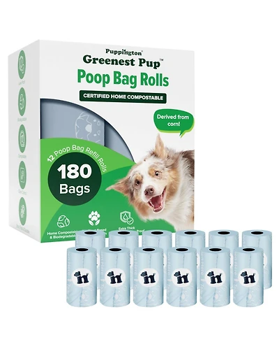 Compo Dog Poop Bags, 180 Bags, Ice Blue