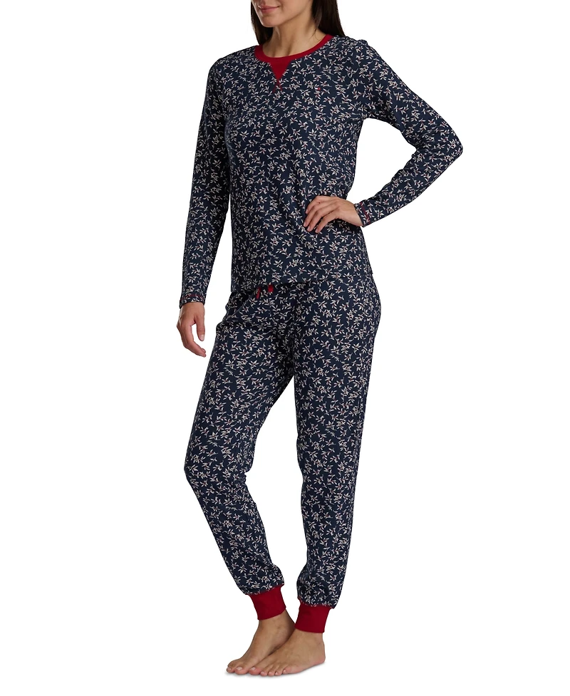 Tommy Hilfiger Women's 2-Pc. Packaged Printed Thermal Pajamas Set