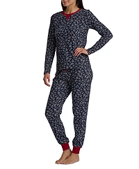 Tommy Hilfiger Women's 2-Pc. Packaged Printed Thermal Pajamas Set