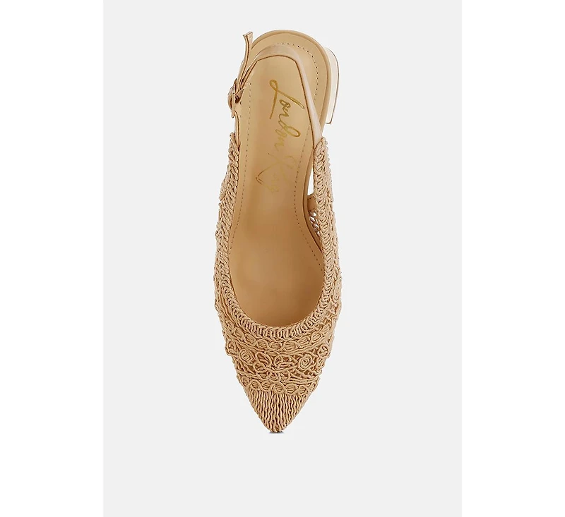 Tolina Woven Design Slingback Sandals Women