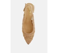 Tolina Woven Design Slingback Sandals Women