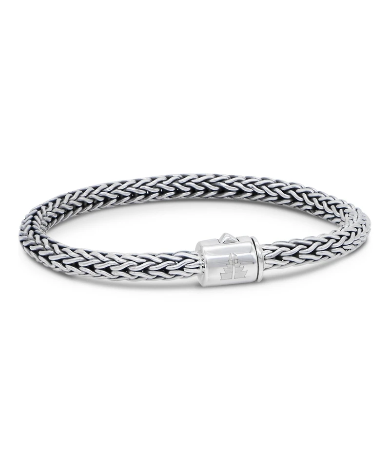 Devata Dragon Bone Round 5mm Chain Bracelet in Sterling Silver