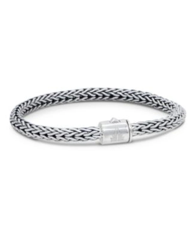 Devata Dragon Bone Round 5mm Chain Bracelet In Sterling Silver X Large 8.5 In