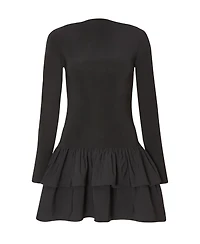 Quiz Women's Ity Bengaline Long Sleeve Frill Mini Dress