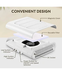 Byootique Nail Desk Station Kit w/ Nail Lamp Dust Collector Electric Drill Machine