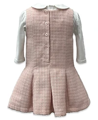 Blueberi Boulevard Baby Girls Boucle Pleated Fit-and-Flare Jumper Set