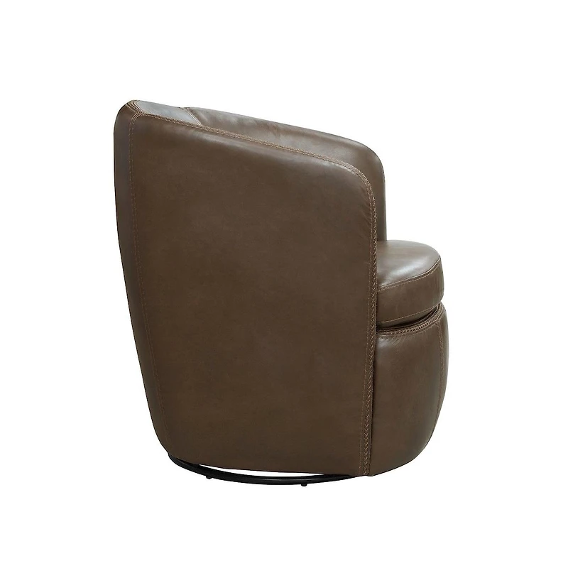 Parker Living Vintage Brown 100% Italian Leather Swivel Club Chair