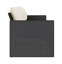 Garden Sofa Black and Cream White