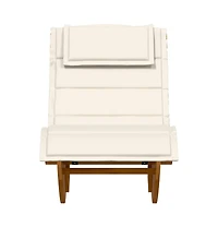 Sun Lounger Cream, Acacia Wood Grain