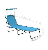 Sun Lounger Blue Aluminum frame, 600D polyester fabric Standard