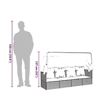 Outdoor Lounge Bed Black, Cream White