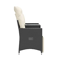 Reclining Garden Sofa Black, Cream White