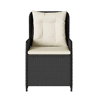 Reclining Garden Chair Black Pe rattan Standard outdoor chair size