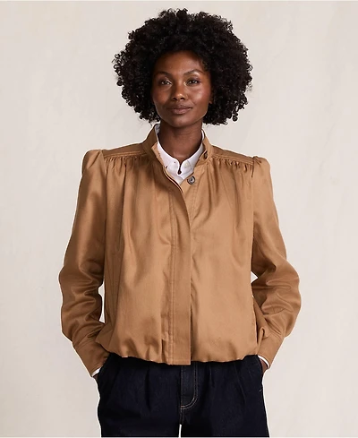 Lands' End Women's Drapey Twill Bubble Hem Jacket