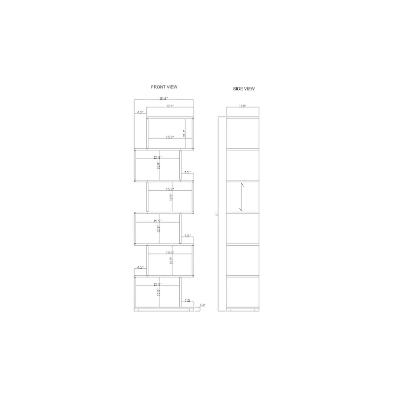 Porter Designs Urban Solid Sheesham Wood Shelf Bookcase