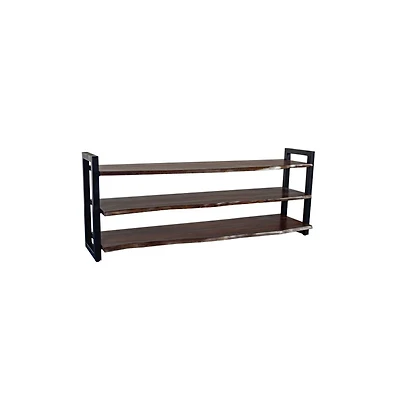 Porter Designs Manzanita Live Edge Solid Sheesham Wood Tv Stand, Gray
