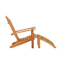 vidaXL Garden Adirondack Chair With Footrest Teak Solid teak wood Standard
