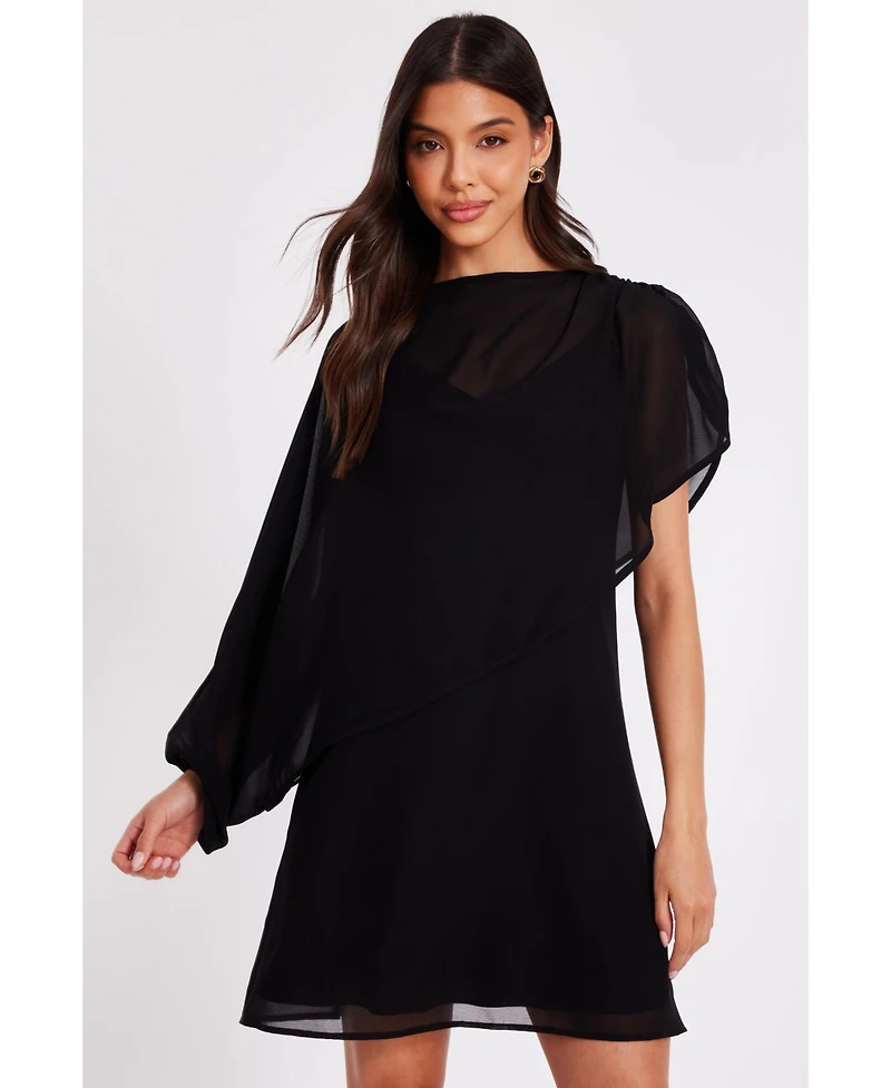 Quiz Women's Chiffon Two-in-One Mini Dress