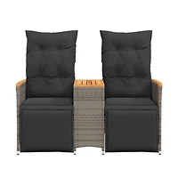 Reclining Garden Sofa Grey
