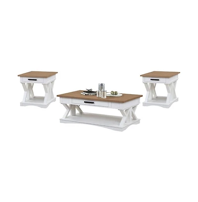 Parker House Furniture Americana Modern - Cotton Cocktail Table with 2 End Tables