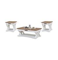 Parker House Furniture Americana Modern - Cotton Cocktail Table with 2 End Tables