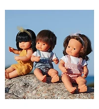 Miniland My Friends and Me Collection Asian Baby Girl Doll with Black Hair
