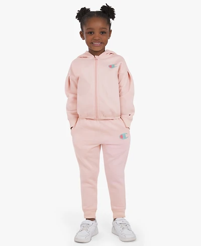 Champion Toddler & Little Girls 4T-6X 2-Piece Full Zip Hoodie and Joggers Set