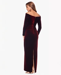 Xscape Velvet Off-The-Shoulder Gown