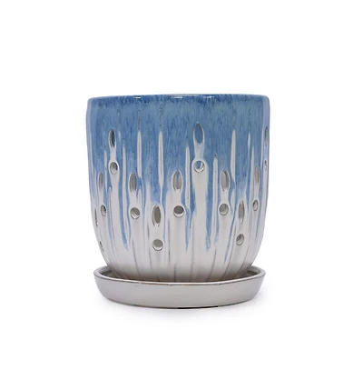 Chic Crate Modern Striped Ceramic Planter Set of 2
