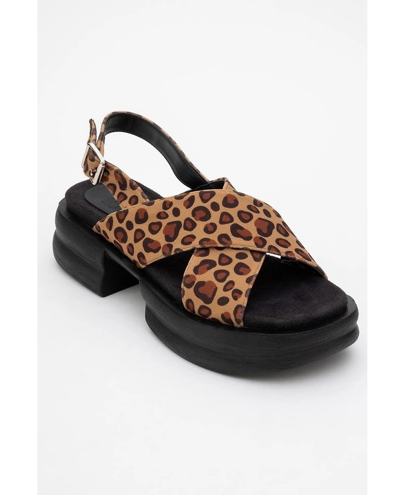 Prologue Shoes Lungo Cross Strap Wedge Sandal (Women)