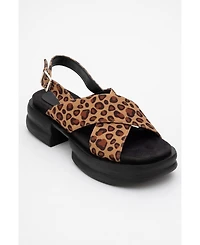 Prologue Shoes Lungo Cross Strap Wedge Sandal (Women)