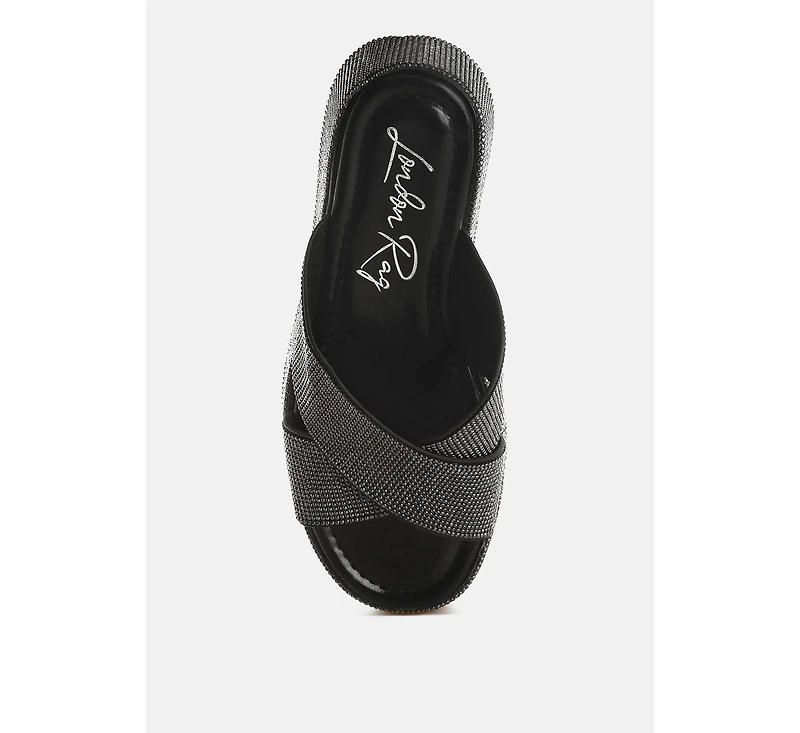 London Rag Adena Rhinestone Embellished Flatforms Women