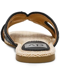 Dv Dolce Vita Women's Geeya Raffia Criss Cross Strap Flat Slide Sandals