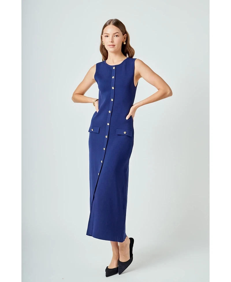 Endless Rose Women's Knit Sleeveless Midi Dress