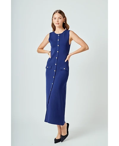 Endless Rose Women's Knit Sleeveless Midi Dress