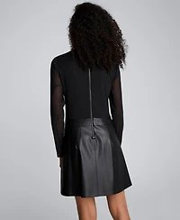 Kenneth Cole Women's Mixed Media Midi Dress