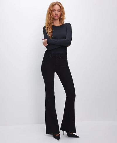 Good American Plus Never Fades Flare Jeans