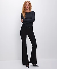 Good American Women's Never Fades Flared Jeans