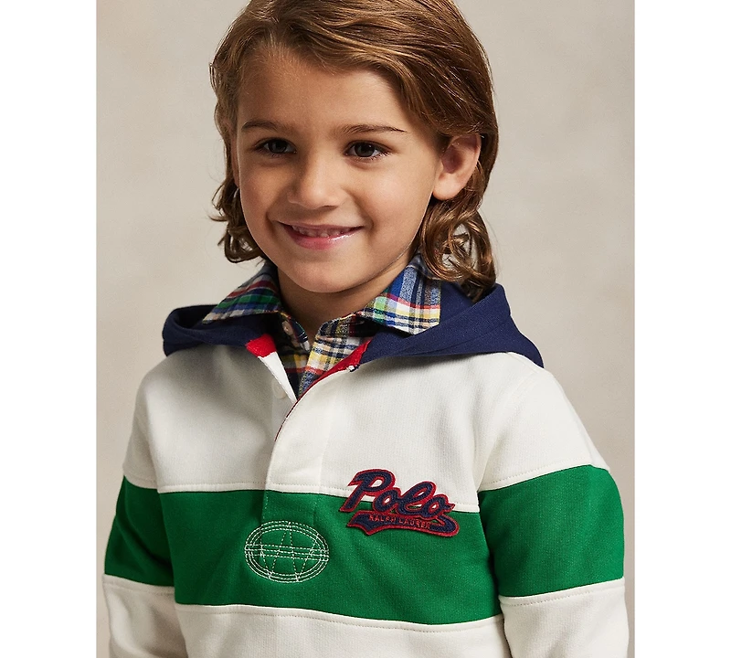 Polo Ralph Lauren Toddler and Little Boys Logo Fleece Rugby Hoodie