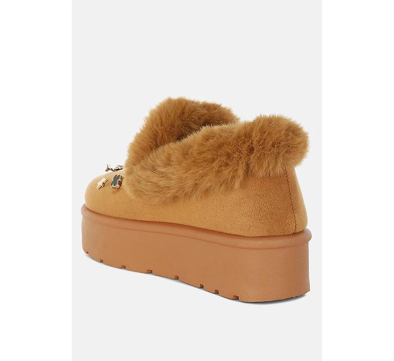 London Rag Zeta Charm Detail Slip On Snow Boots Women