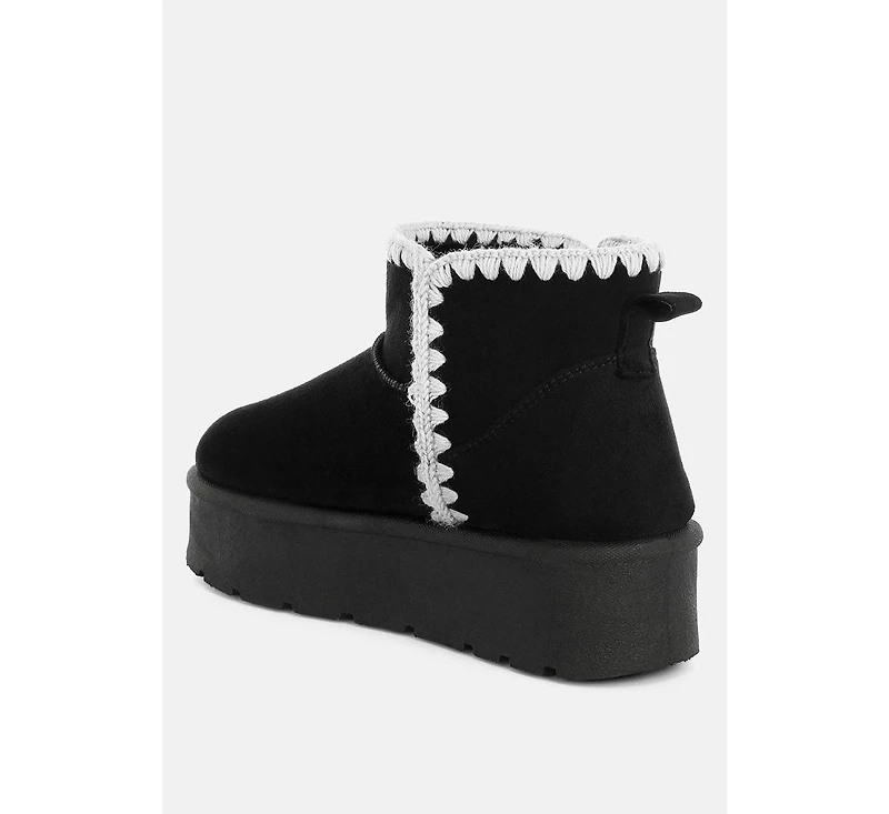 London Rag Rochas Scalloped Detail Snow Boots Women