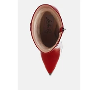 London Rag Hatter Pointed Toe Faux Leather Boots Women