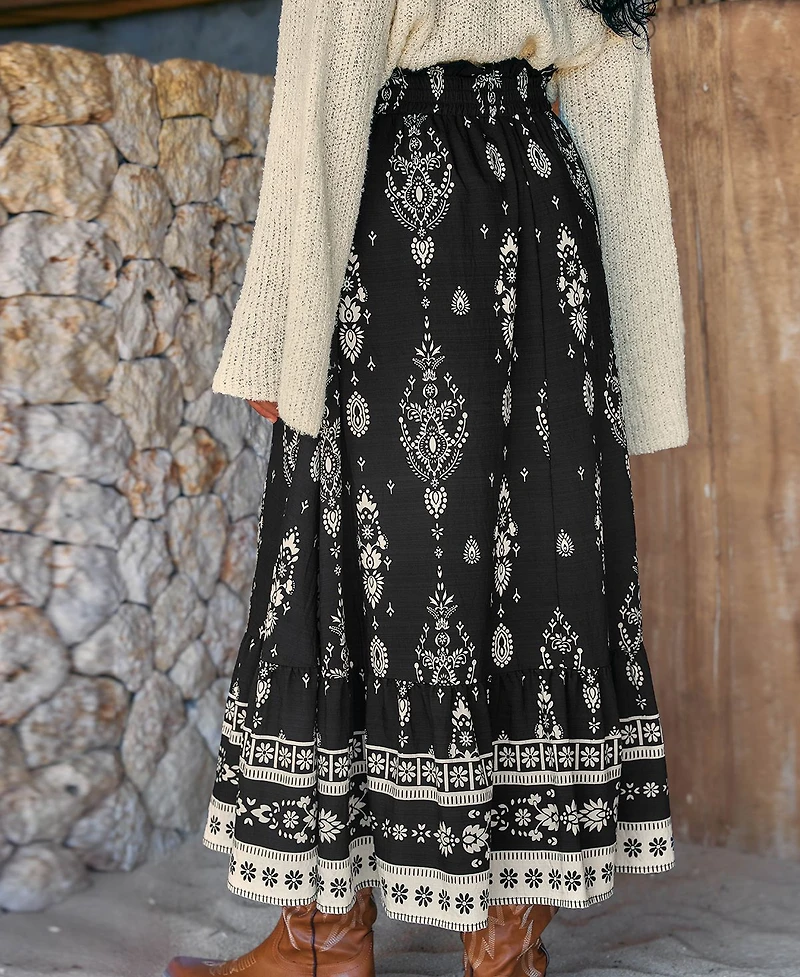 Cupshe Women's Moonbeam Ornate Maxi Skirt