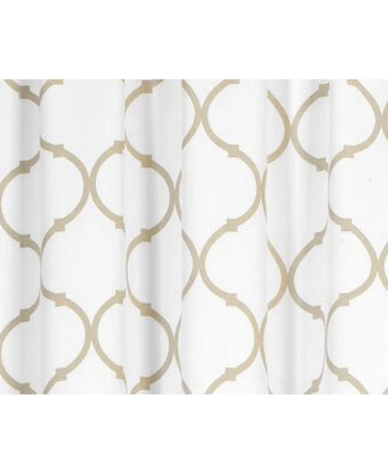 Kate Aurora Set of 2 Linen Colored Trellis Rod Pocket Kitchen Curtain Tiers