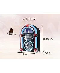 Victor Wilshire Desktop Bluetooth Led Jukebox Speaker with Fm Radio