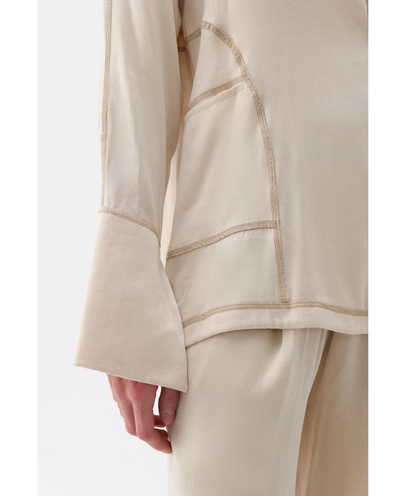 Nocturne Women's Contrast Topstitched Shirt